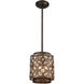 Strabane 1 Light 8 inch Mocha with Deep Bronze Mini Pendant Ceiling Light