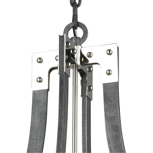 Carbondale 8 Light 28 inch Silverdust Iron with Polished Nickel Chandelier Ceiling Light