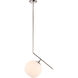 Monroe 1 Light 10 inch Chrome Pendant Ceiling Light