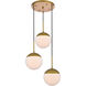 Oyster Bay 3 Light 18 inch Brass Pendant Ceiling Light