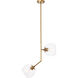 Monroe 2 Light 8 inch Brass Pendant Ceiling Light