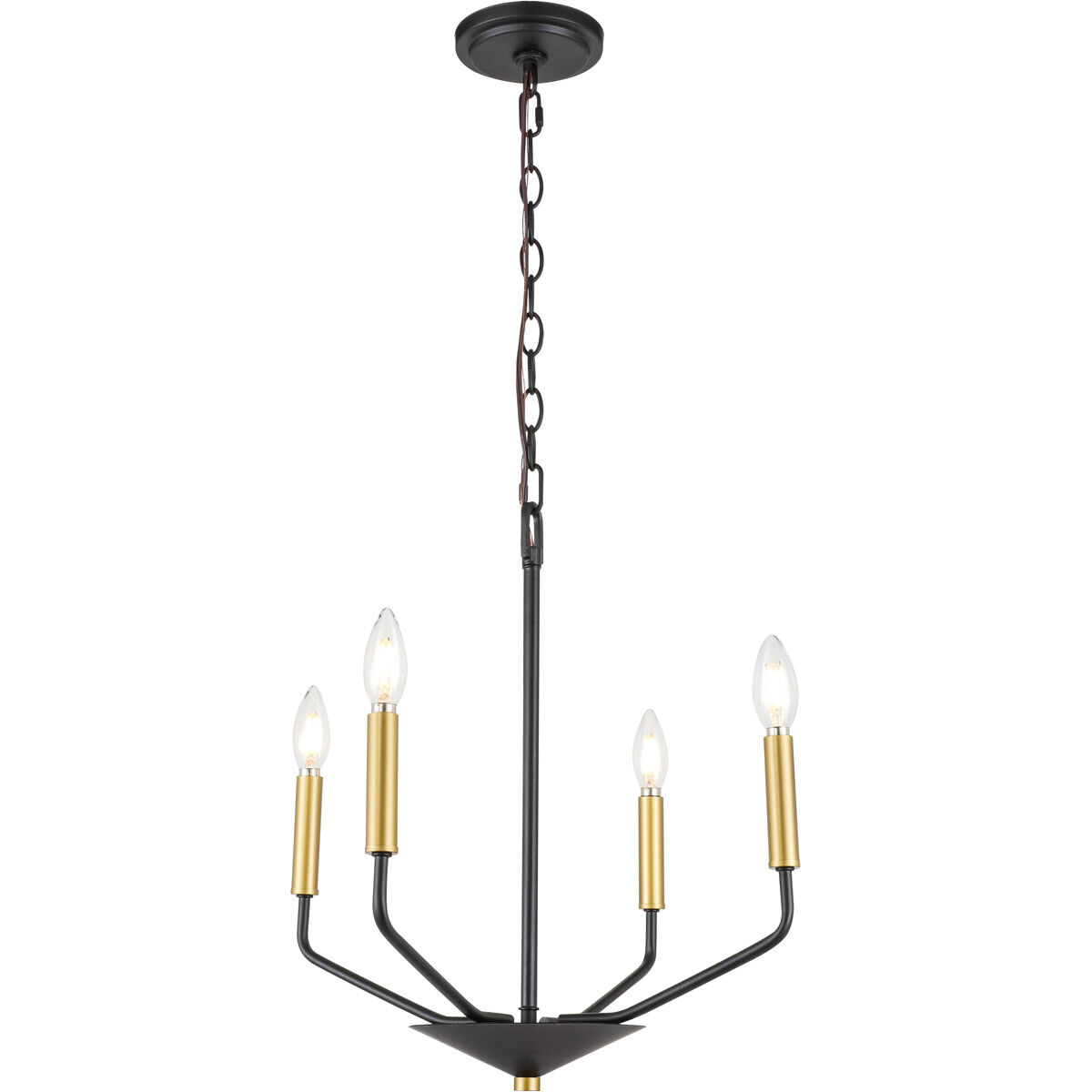 Geneseo 4 Light 18 inch Black and Brass Pendant Ceiling Light