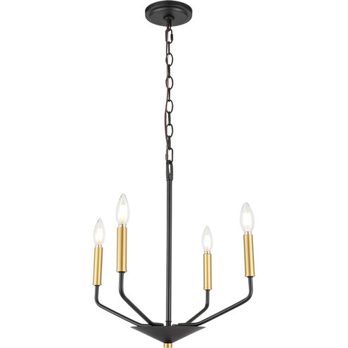 Geneseo 4 Light 18 inch Black and Brass Pendant Ceiling Light