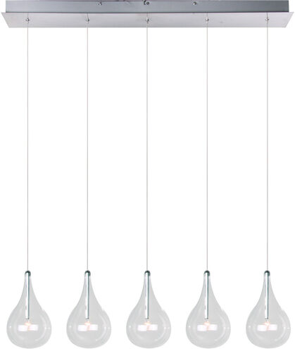 Albion 5 Light 30 inch Polished Chrome Linear Pendant Ceiling Light