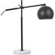 Sayre 20 inch 40 watt Black with White Marble Table lamp Portable Light