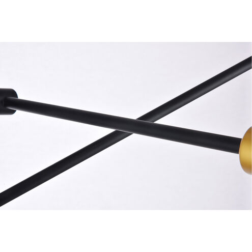 Newtown 6 Light 42 inch Black and Brass Pendant Ceiling Light