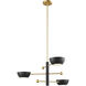 Arcwell Three-Light ChandelierArcwell 3 Light 33.75 inch Matte Black with Natural Brass Chandelier Ceiling Light
