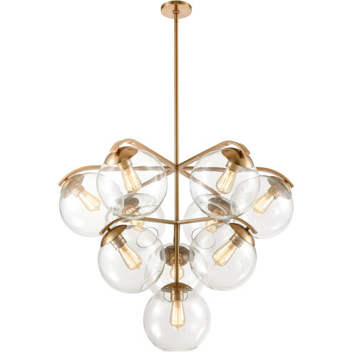 Croton 10 Light 36 inch Satin Brass Chandelier Ceiling Light