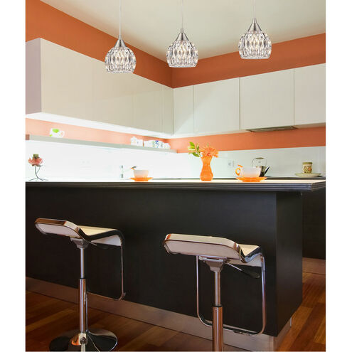 Warminster LED 5 inch Satin Nickel with Clear Mini Pendant Ceiling Light