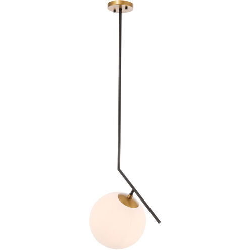 Monroe 1 Light 10 inch Black and Brass Pendant Ceiling Light