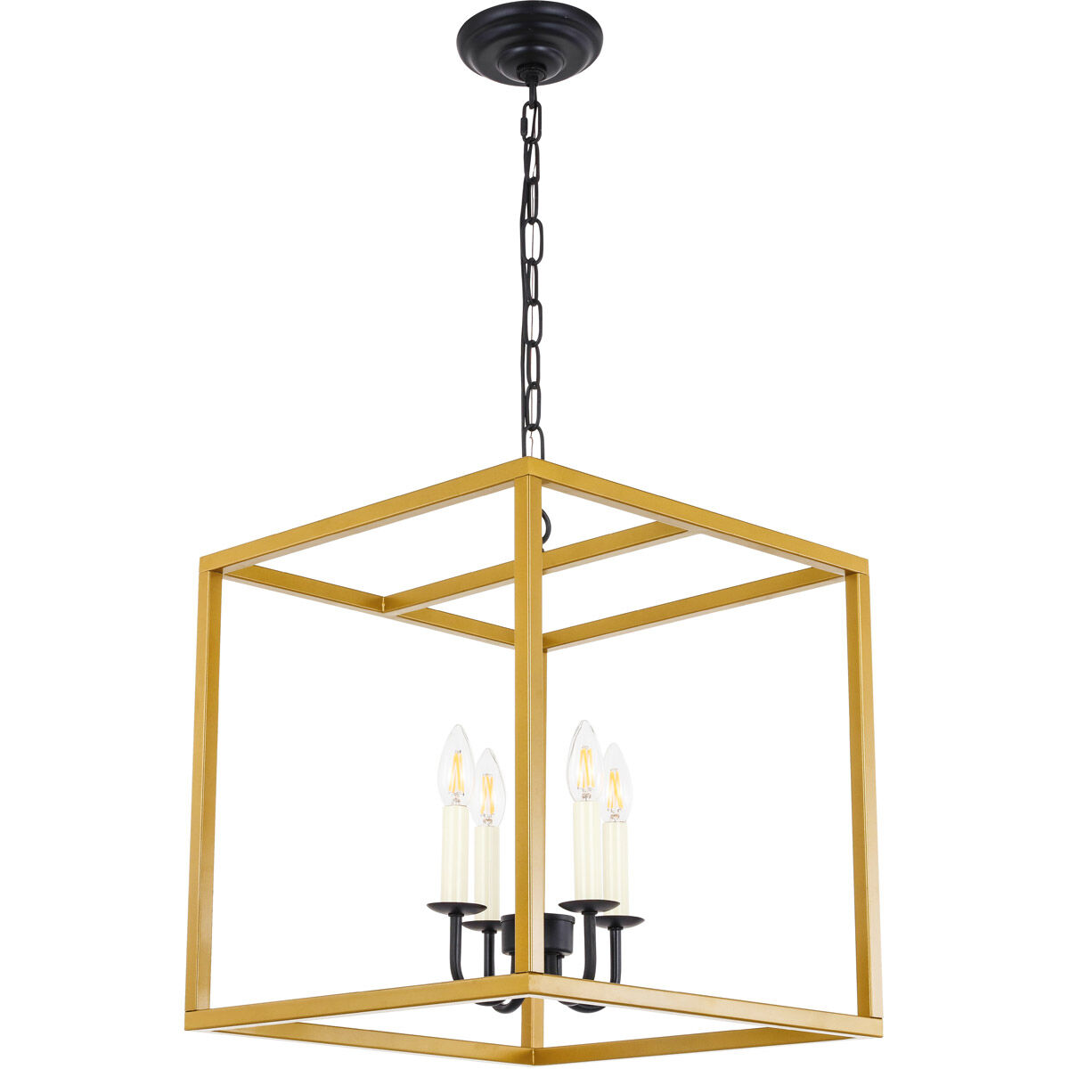 Oyster Bay 4 Light 16 inch Brass and Black Pendant Ceiling Light