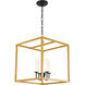 Oyster Bay 4 Light 16 inch Brass and Black Pendant Ceiling Light