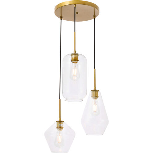 Rochester 3 Light 17 inch Brass Pendant Ceiling Light