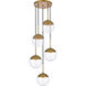 Oyster Bay 5 Light 18 inch Brass Pendant Ceiling Light