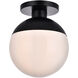 Oyster Bay 1 Light 12 inch Black Flush Mount Ceiling Light