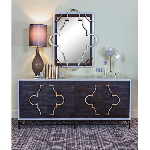 Mills 72 X 22 inch Dark Brown with White and Gold Credenza