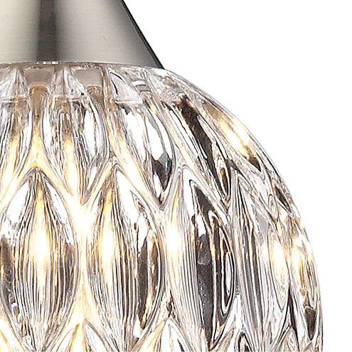 Warminster LED 5 inch Satin Nickel with Clear Mini Pendant Ceiling Light