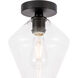 Rochester 1 Light 8 inch Black Flush Mount Ceiling Light
