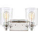 Moore 2 Light 14 inch Polished Chrome Vanity Light Wall Light