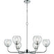 Glenolden 6 Light 35 inch Polished Chrome with Clear Chandelier Ceiling Light