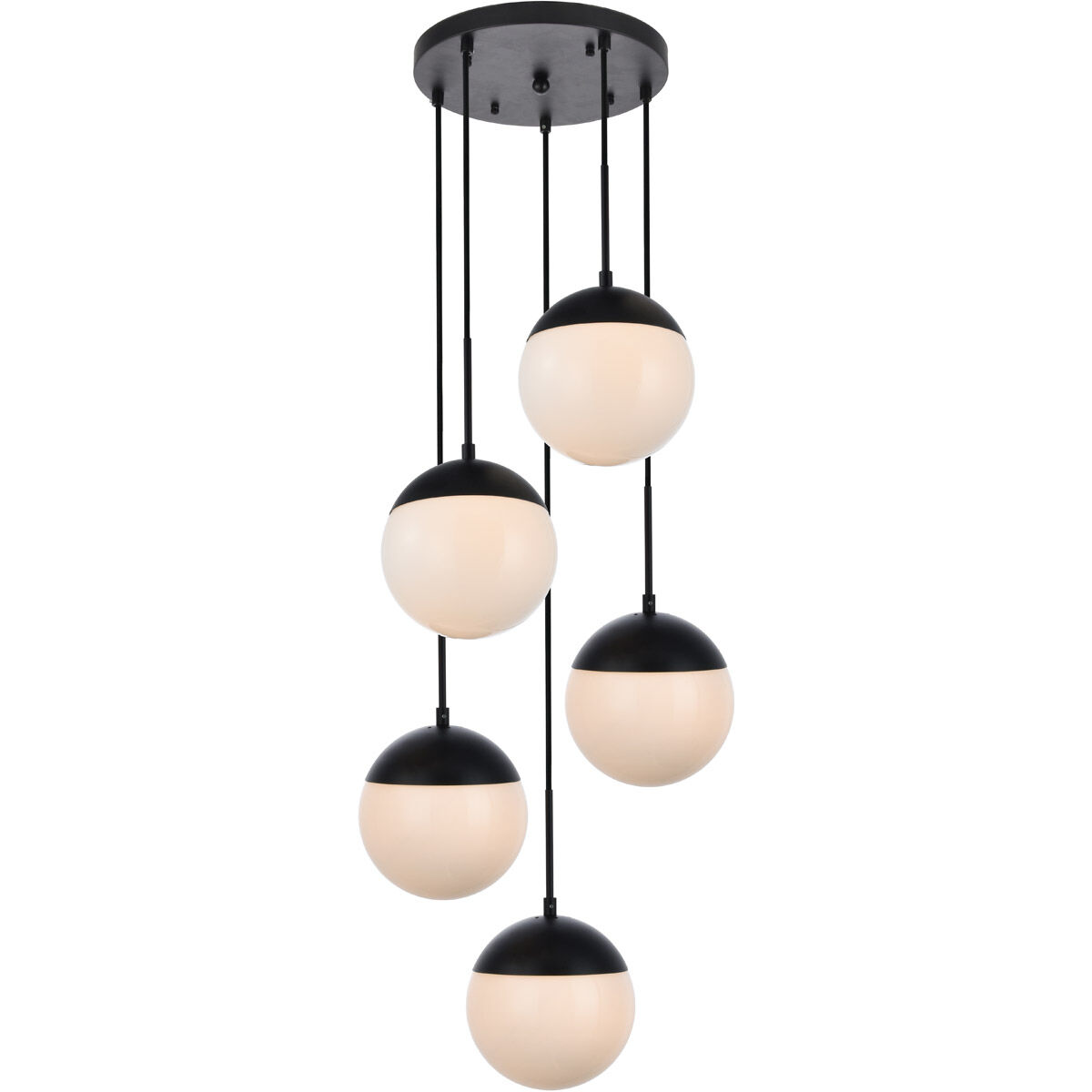 Oyster Bay 5 Light 18 inch Black Pendant Ceiling Light