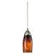 Clay 1 Light 3 inch Satin Nickel with Espresso Mini Pendant Ceiling Light