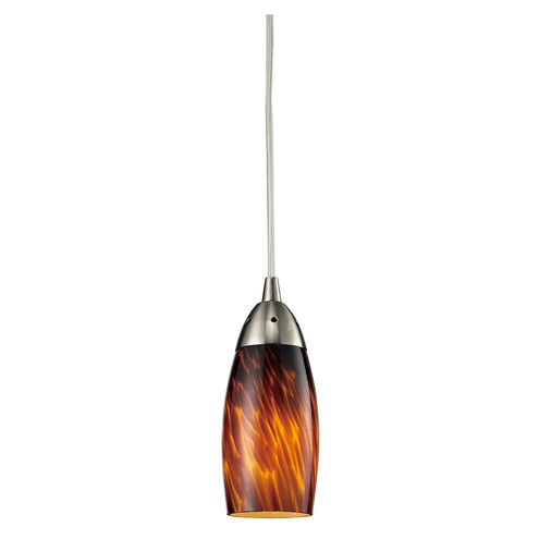 Clay 1 Light 3 inch Satin Nickel with Espresso Mini Pendant Ceiling Light