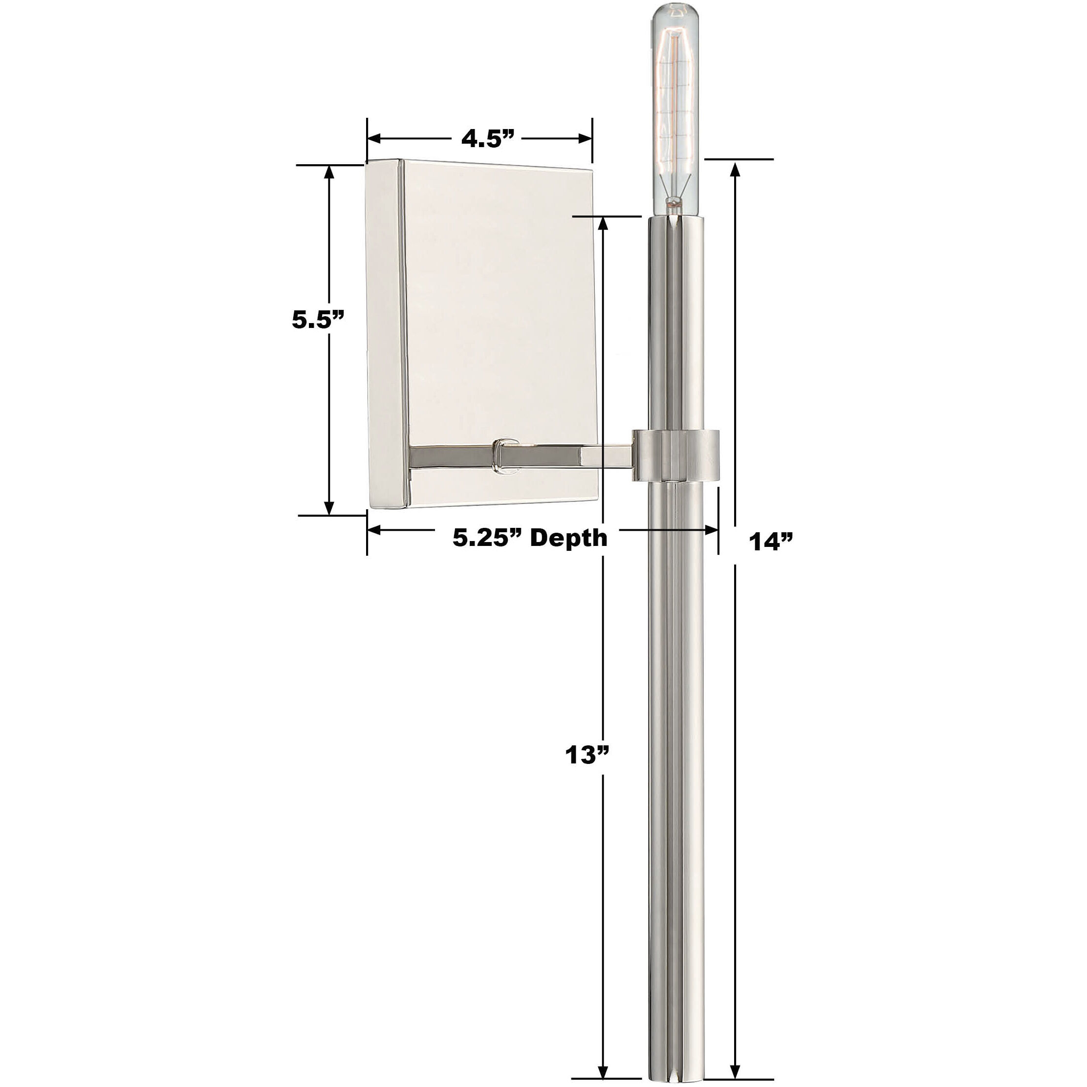 Englewood Sconce Wall Light in Polished Nickel