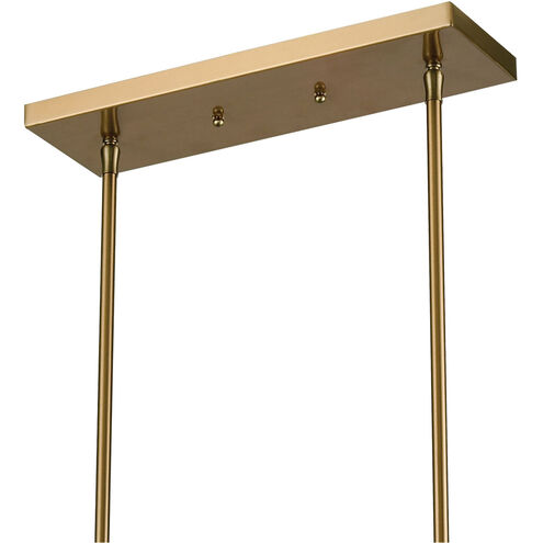 Arcadia 10 Light 42 inch Satin Brass with Polished Nickel Linear Chandelier Ceiling Light