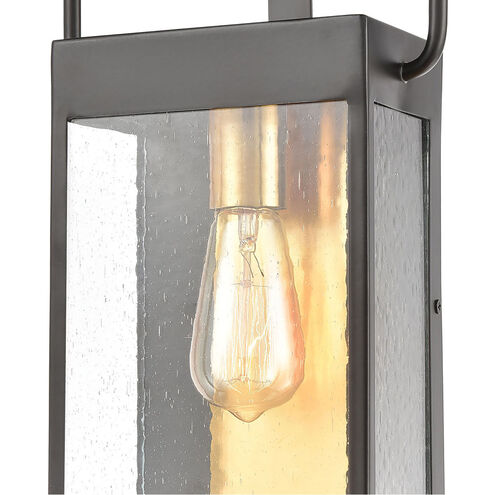 Forty Fort 1 Light 14 inch Matte Black with Brushed Brass Outdoor Wall Sconce