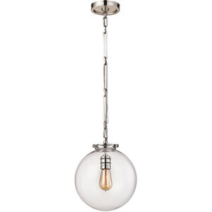 Malone 1 Light 11 inch Polished Nickel with Clear Mini Pendant Ceiling Light