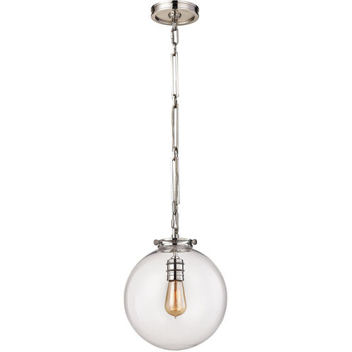 Malone 1 Light 11 inch Polished Nickel with Clear Mini Pendant Ceiling Light