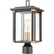 Gettysburg 1 Light 17 inch Matte Black with Brushed Brass Outdoor Post Light