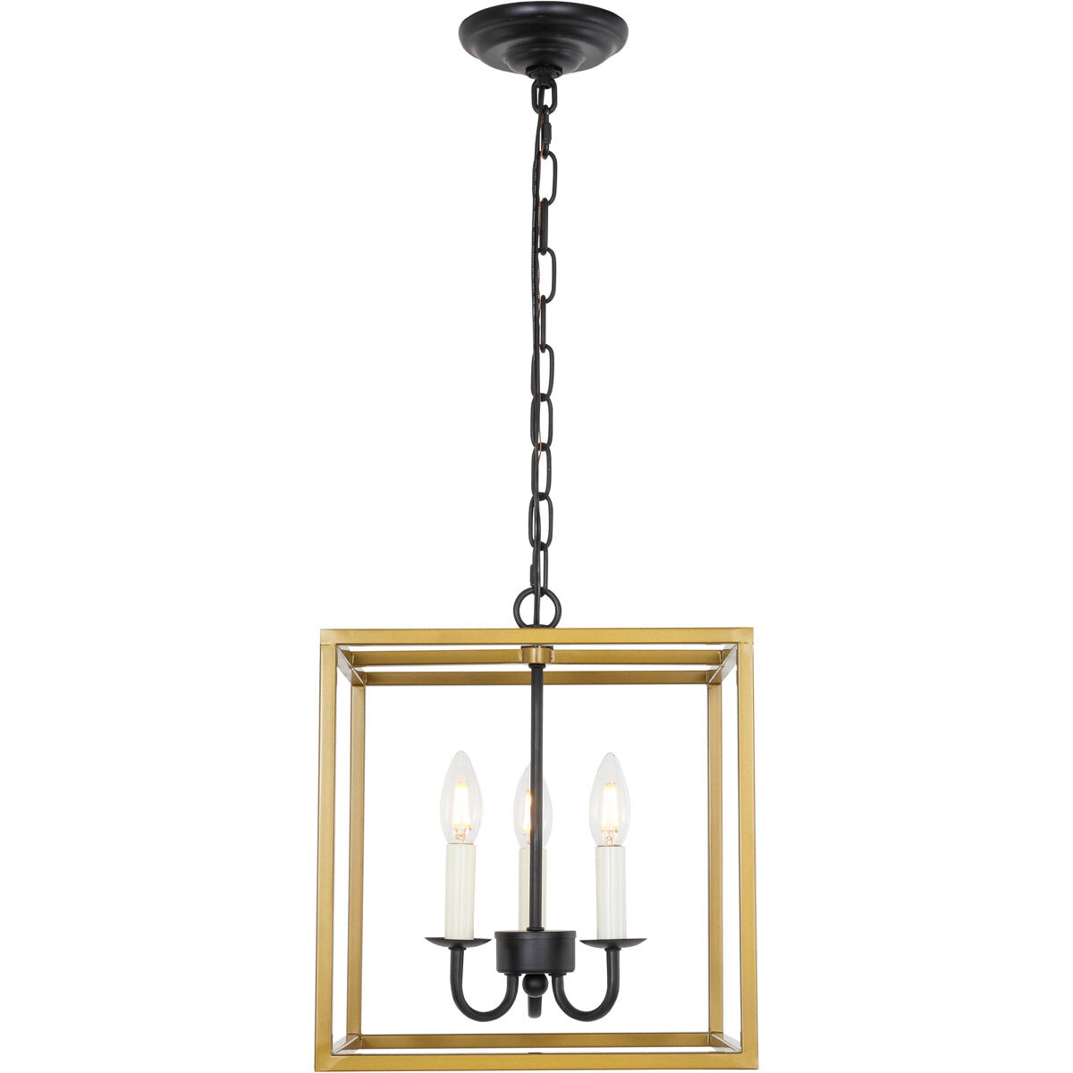 Oyster Bay 3 Light 12 inch Brass and Black Pendant Ceiling Light
