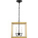 Oyster Bay 3 Light 12 inch Brass and Black Pendant Ceiling Light
