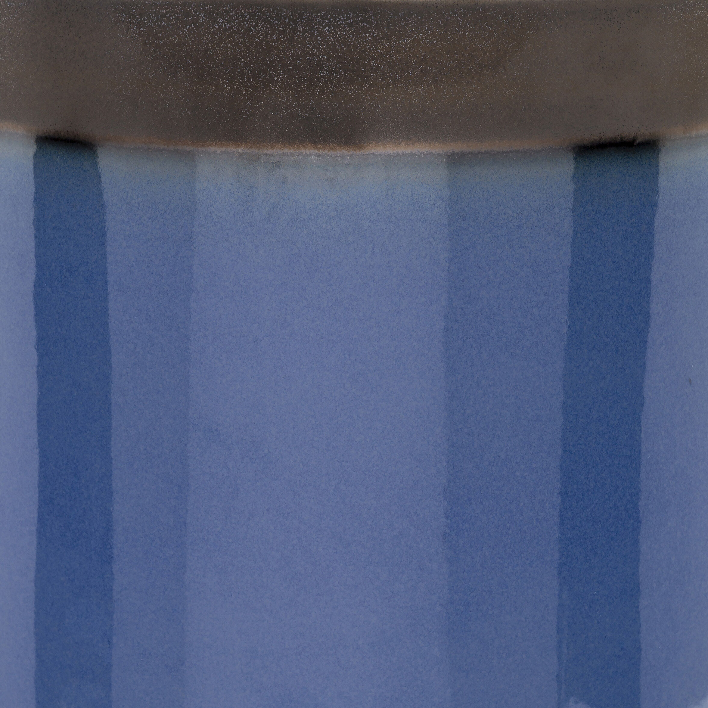 Media 18.1 inch Navy and Brown Outdoor Garden Stool, Cylinder, Hand Crafted