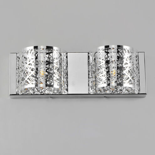 Troy 2 Light 15.75 inch Polished Chrome Bath Vanity Light Wall Light
