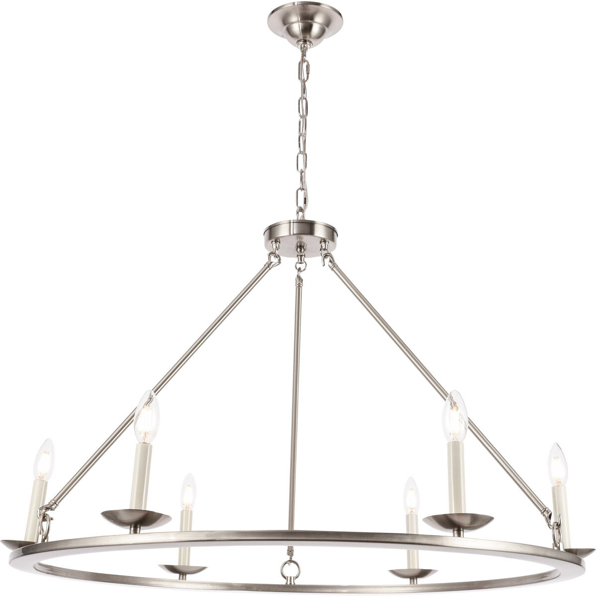 Jeannette 6 Light 36 inch Burnished Nickel Chandelier Ceiling Light
