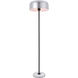 Peru 63 inch 40 watt Brushed Nickel and Black with White Marble Floor lamp Portable Light