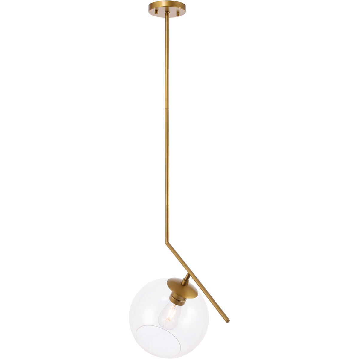 Monroe 1 Light 10 inch Brass Pendant Ceiling Light
