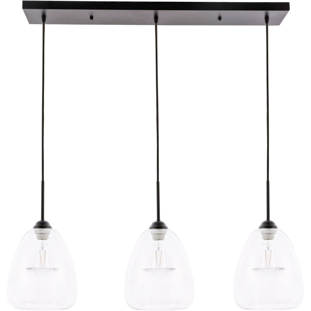 Menallen 3 Light 8 inch Black Pendant Ceiling Light