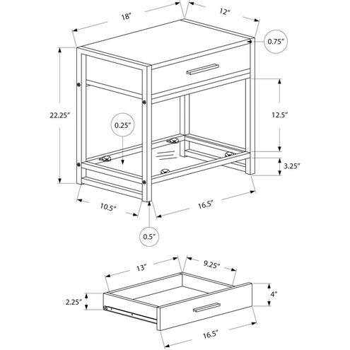 Hoosick 22 X 18 inch Black Accent End Table or Night Stand