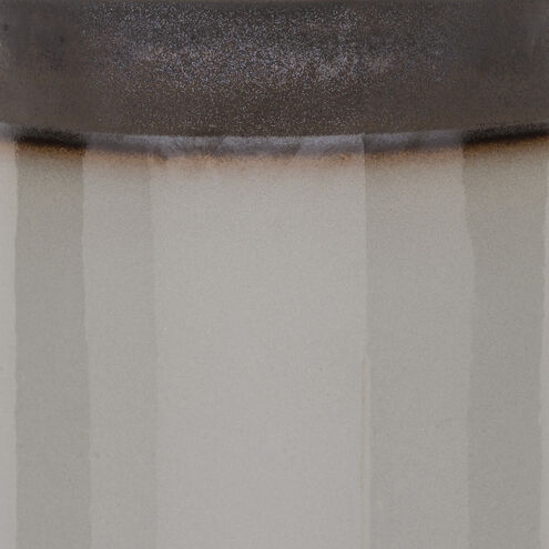 Media 18.1 inch Grey and Brown Outdoor Garden Stool, Cylinder, Hand Crafted