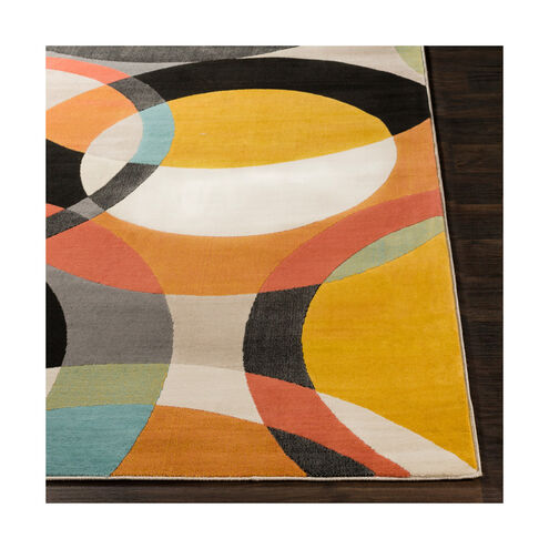 Islip 67 X 47 inch Mustard/Coral/Beige/Black/Aqua Rugs, Rectangle