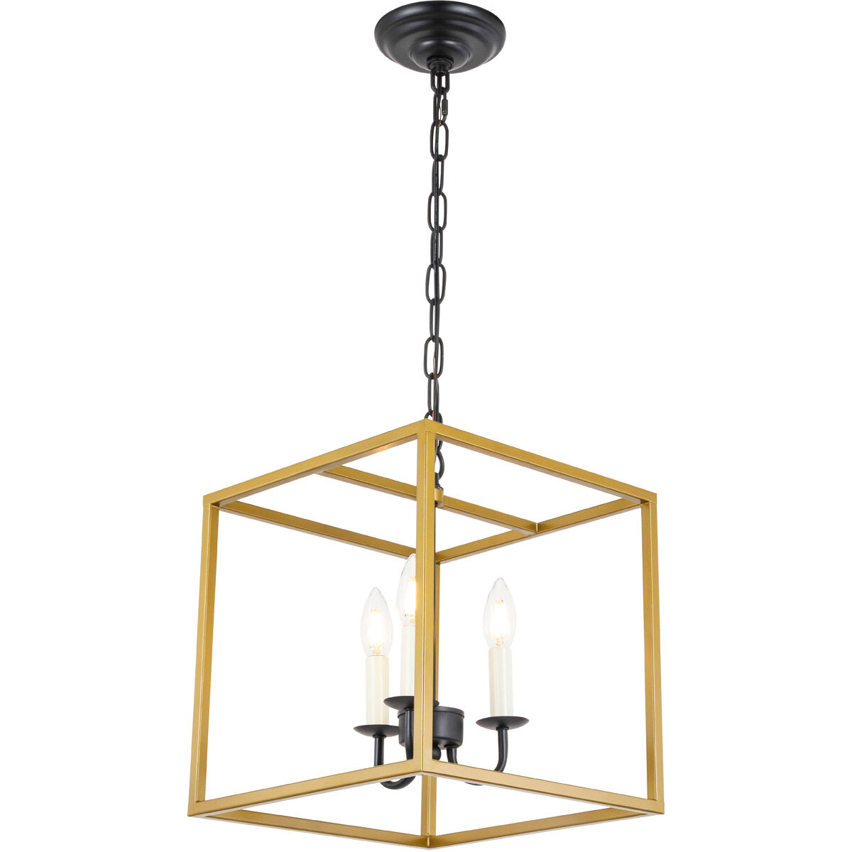 Oyster Bay 3 Light 12 inch Brass and Black Pendant Ceiling Light