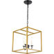 Oyster Bay 3 Light 12 inch Brass and Black Pendant Ceiling Light