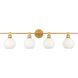 Syracuse 4 Light 38 inch Brass Wall sconce Wall Light