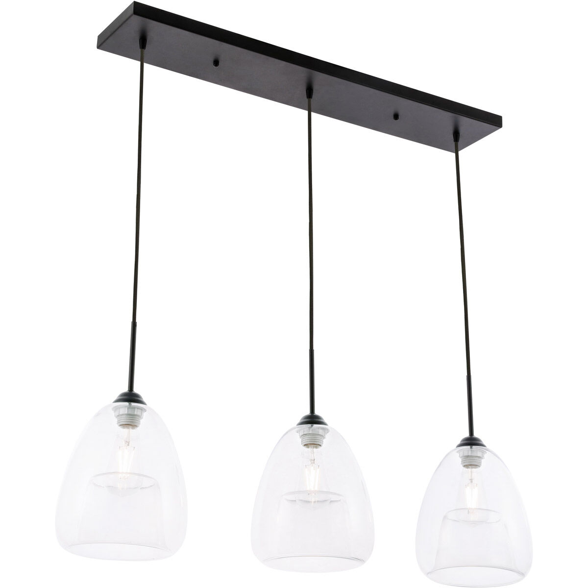 Menallen 3 Light 8 inch Black Pendant Ceiling Light