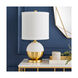 Barre 23 inch 100 watt White and Brass Table Lamp Portable Light