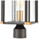 Gettysburg 1 Light 17 inch Matte Black with Brushed Brass Outdoor Post Light